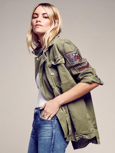 

2019 autumn new women vintage beading army jacket female loose casual style jackets chaquetas mujer fashion overcoat, Black;brown