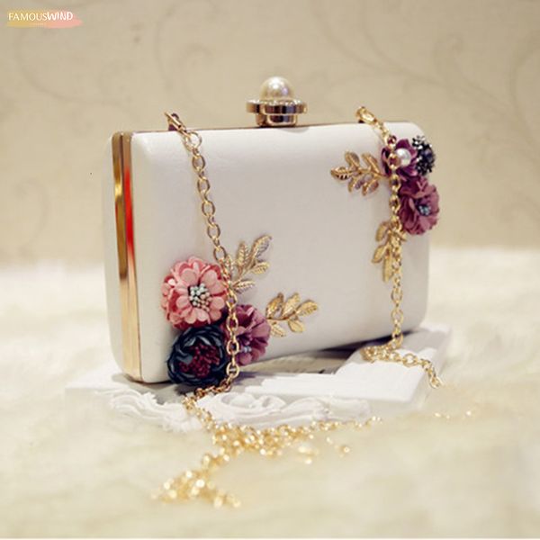 

fashion women bag designer pu leather evening bag handmade hasp flowers handbags clutch purse shoulder bag wedding bags