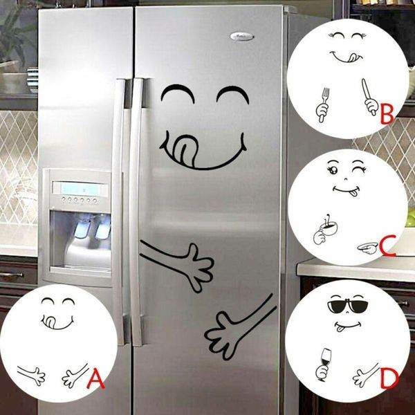 

cute pvc cartoon sticker removable fridge happy delicious face kitchen fridge wall stickers art kitchen refrigerator art sticker