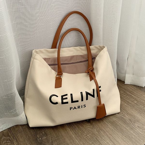 

women commuter shoulder large capacity tote bag female 2019 new letter printing casual shopping bag simple portable canvas bags