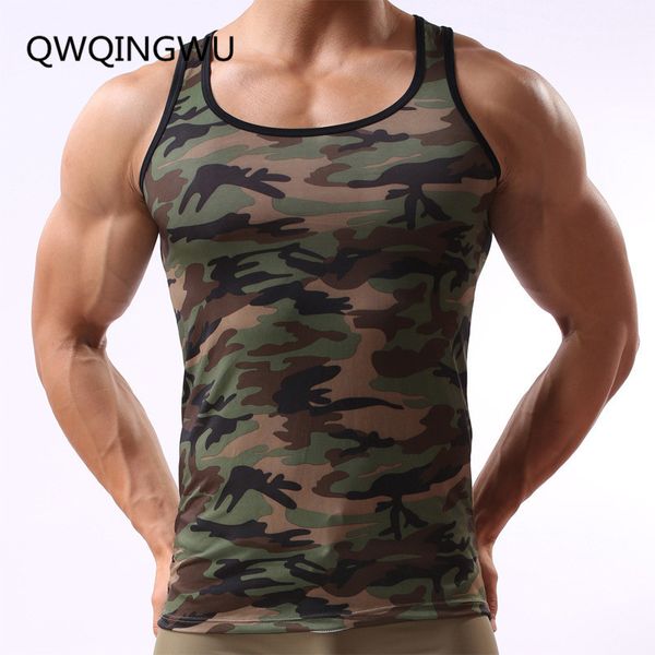 

men's undershirt mesh breathable underwear sleevless undershirt summer o neck shirts spandex bodybuilding camouflage undershirts, Black;brown