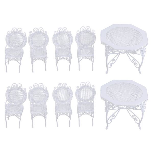 

2 set 1/12 scale dollhouse chair table furniture set landscape