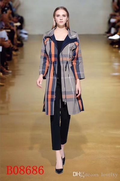 

women's trench coats double breasted long windbreaker belt waterproof british coat new high-end english style autumn winter solid color, Tan;black