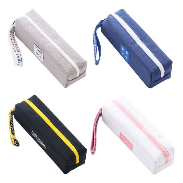 

creative pencil case box simple design style zipper pen bag holder school supplies stationery for boys girls