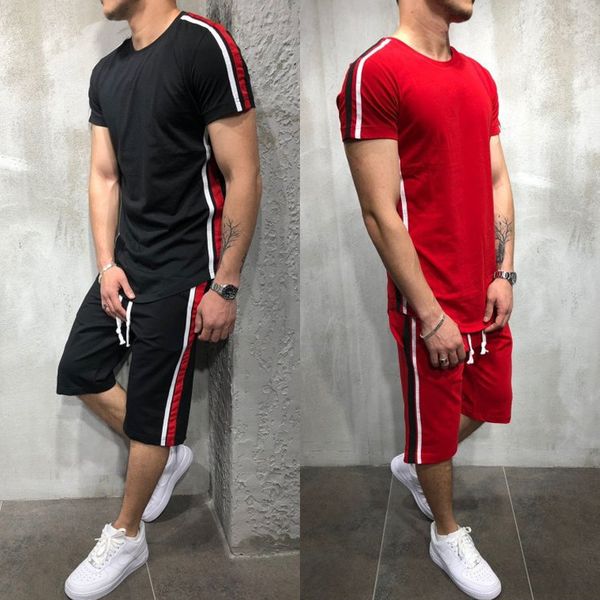 

running set sports clothing men fitness training suit workout set sportswear jogger men tracksuit jogging sportswear for run, Black;blue