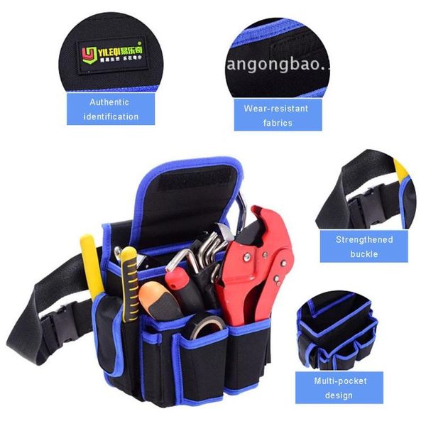 

600d oxford cloth adjustable electricians waist pack pouch storage tool bag