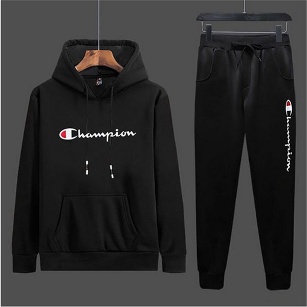 

Champion weat uit hoodie pant two piece et de igner track uit long leeve hooded pullover outfit jogging portwear men clothing b82001