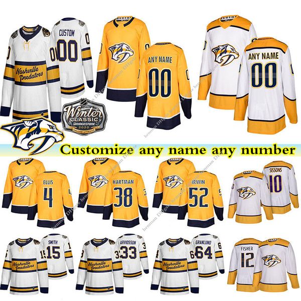 

nashville predators jerseys 33 arvidsson 4 ellis 38 hartman 64 granlund 15 smith 52 irwin custom any number any name hockey jersey, Black;red