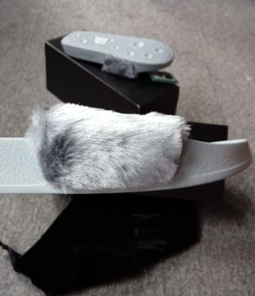 

оптовые горячее надувательство leadcat fenty рианна обувь женские тапочки крытый сандалии для девочек мода потертостей розовый черный белый, Black