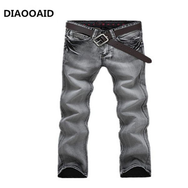 

new 2017gray color washed men jeans calssic designer casual slim straight men trousers skinny jeans man denim pants, Blue
