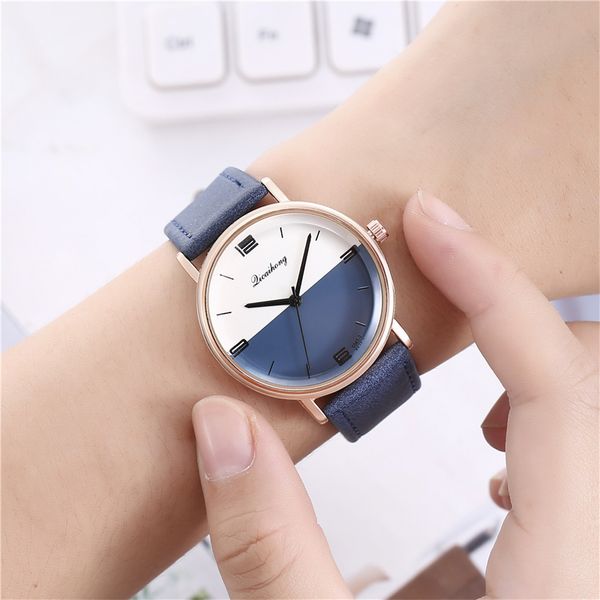 

new ladies personality dial fashion belt watch quartz watch, Slivery;brown