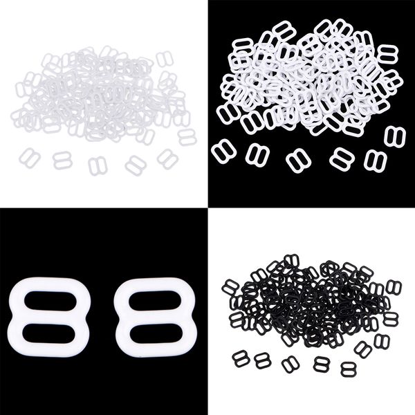 

200pcs metal bra rings adjusters sliders 6mm, Black