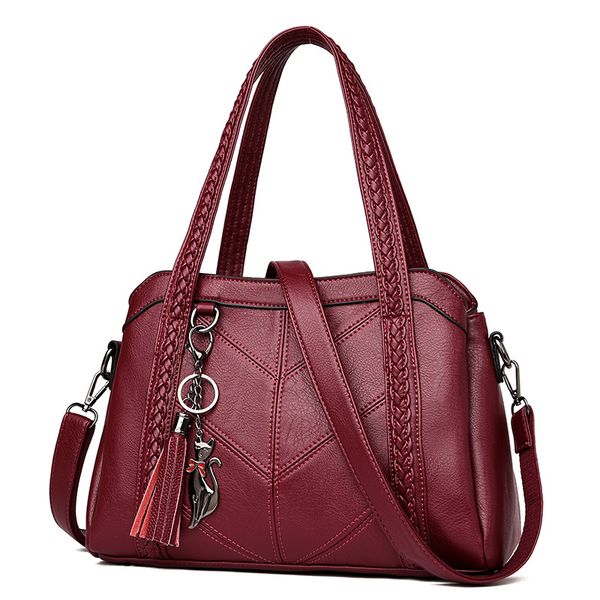 

women handbag genuine leather tote bags tassel women shoulder bags ladies leather handbags fashion tote female