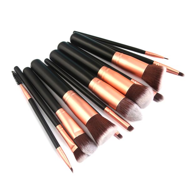 

makeup brush foundation brush powder blush make up brushes professional cosmetic tools 12pcs/set eyebrow brush, Yellow