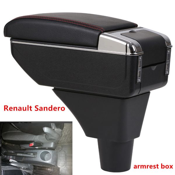 

for sandero stepway armrest box central store content box with cup holder ashtray decoration products with usb interfac