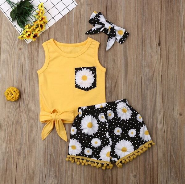 

kids toddler baby girl 6m-5t -shirt romper floral pants shorts outfits set clothes, White