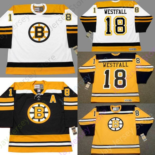 

Custom ED WESTFALL Boston Bruins 1966 CCM Vintage Throwback Away Hockey Jersey
