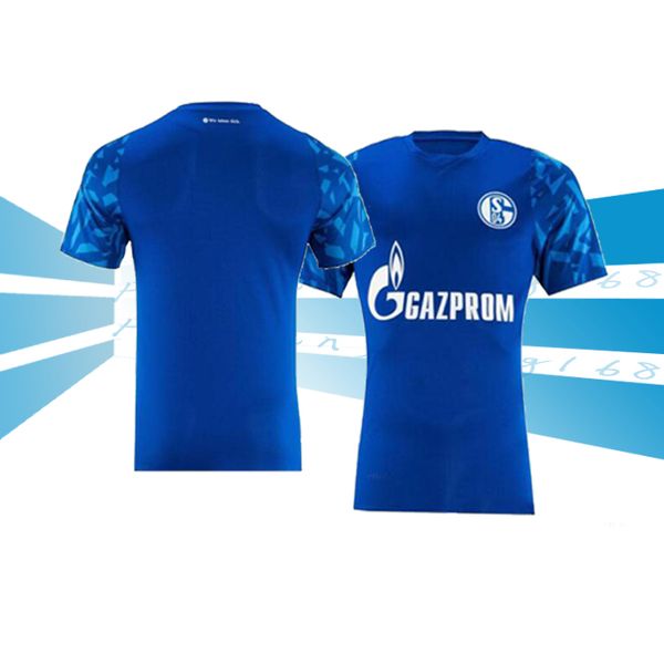 

2019 schalke home blue soccer jersey 19/20 schalke 04 away football shirts 2019 #7 uth #8 serdar #10 bentaled #18 caligiuri football jerseys, Black;yellow