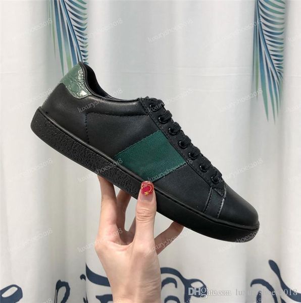 

2019 роскошная мужчины женщины повседневная обувь sneaker низкие топ италия марка ace bee stripes обуви прогулки тренеры chaussures pour hom, Black