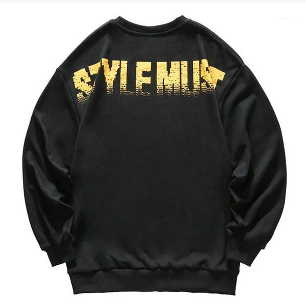 

autumn designer mens letter print crew neck sweatshirts males casual loose clothes teenagers hip hop stylemust hoodies spring, Black
