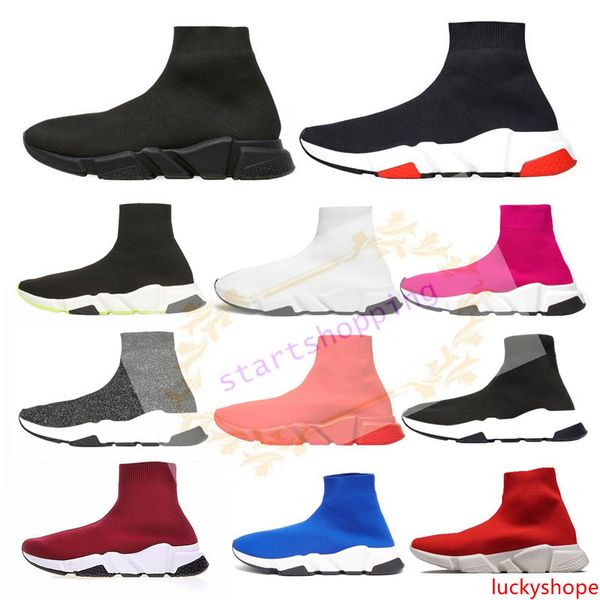 

2019 designer sneakers speed trainer black white gypsophila triple fashion flat sock boots speed trainer casual shoes