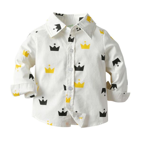 

kids boys vw shirts for baby boy causal shirt long sleeve crown print toddler tee fall active blouse clothes vacation, White;black
