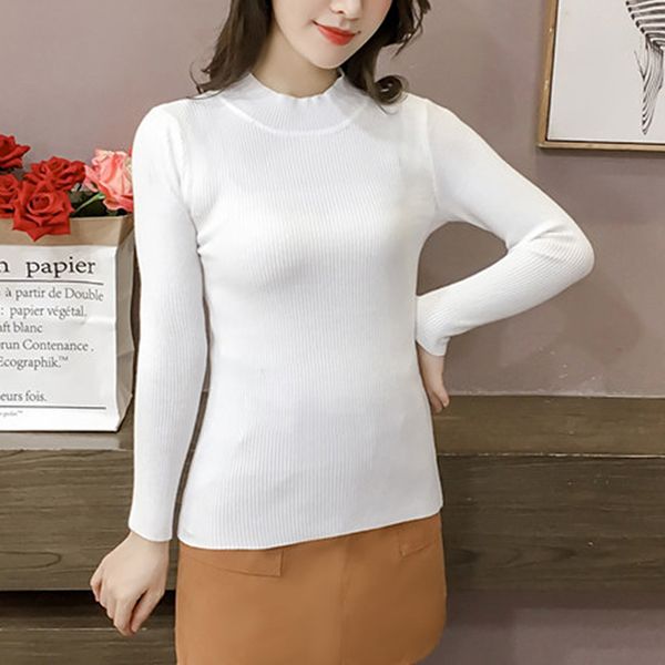 

sweater women autumn winter turtleneck pullovers sweaters primer shirt long sleeve short korean slim-fit tight sweaters, White;black