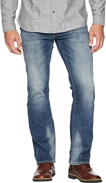 

buffalo david bitton mens six-x slim straight jeans in crinkled & sanded, Blue