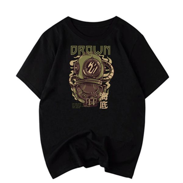 

утопить океан аниме мужские o шеи футболки печать плюс размер тройники хорошее качество удобные топы эстетическая одежда 2020, White;black