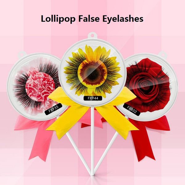 

Handmade natural fal e eyela he 3d faux mink la he lollipop la he exten ion mink eyela he for beauty makeup gift