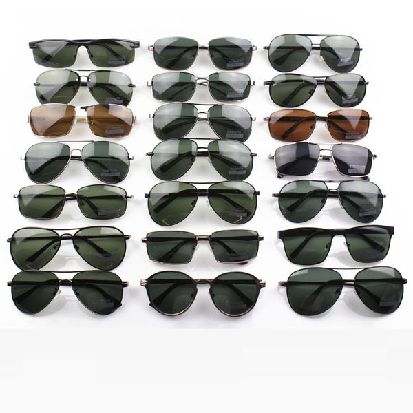 

cubojue wholesale sunglasses men polarized driving sun glasses for man aviation rectangle mix models sale in lot, White;black