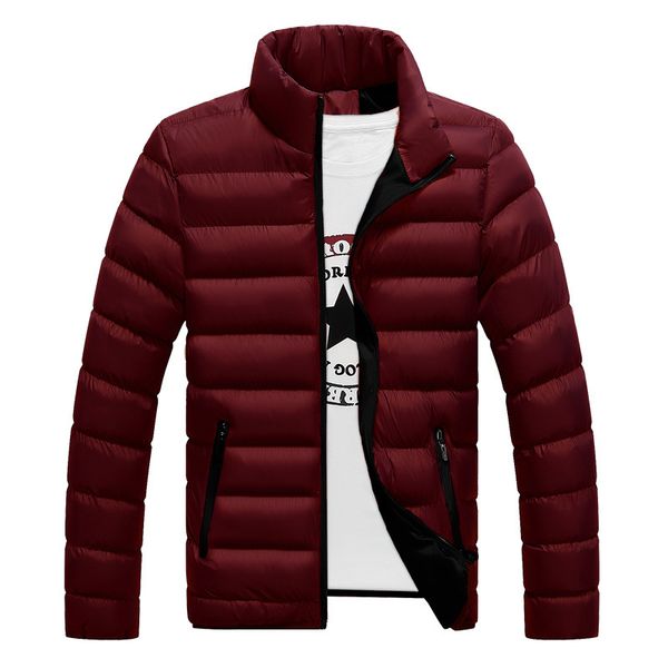 

luxury mens jackets parkas mens coat winter thicken men standing collar solid color down the influx of young wild casual cotton blend, Black