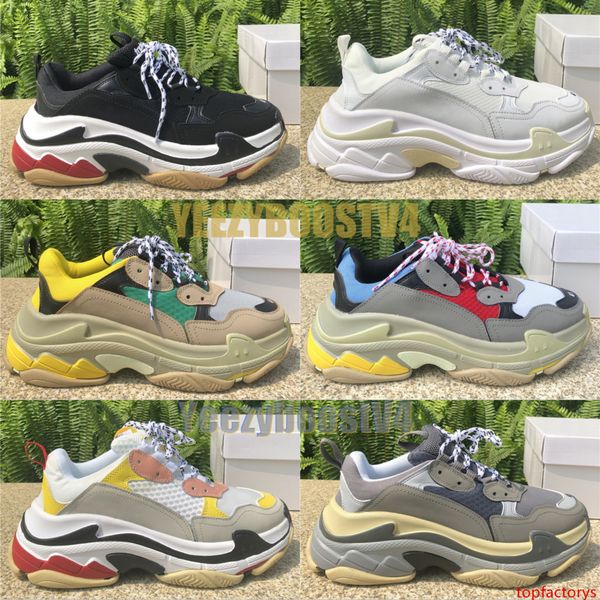 

luxury triple s triple black men women white clear sole fashion designer shoes chaussures split black grey casual shoes 36-45