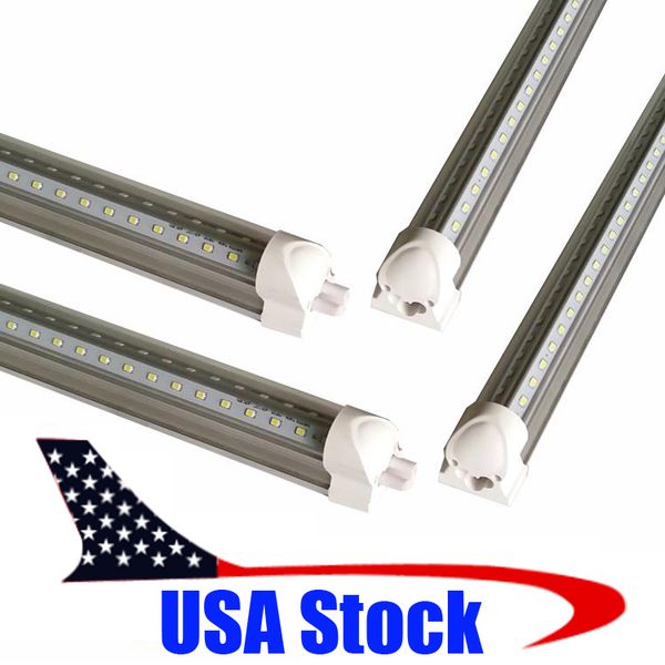 

торговый v-образный 8ft led tube light t8 integrated led tubes double sides smd2835 led люминесцентные лампы ac85-277v ce rohs fcc