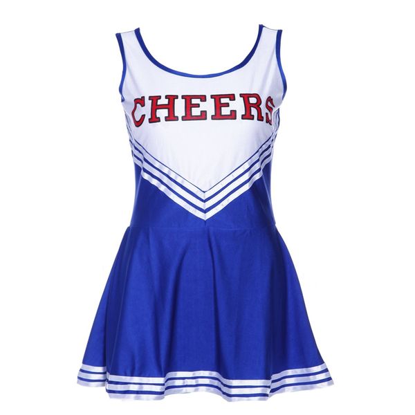 

cheerleading tank dress blue pom girl cheerleaders fancy s(30-32)