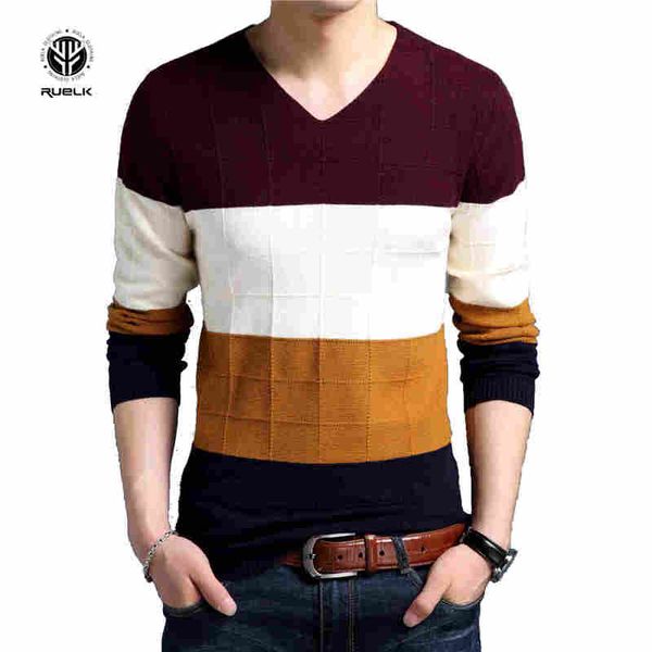 

ruelk 2018 spring autumn new brand clothing sweater men's v-neck fashion sweaters boys casual pullovers slim fit breathable, White;black