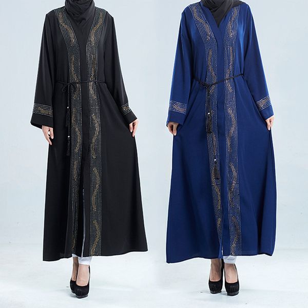 

арабская мусульманская абая платье женщины rhinestone шнуровка марокканской кафтан рясы кимоно исламская одежда оаэ дубай maxi party vestido, Red