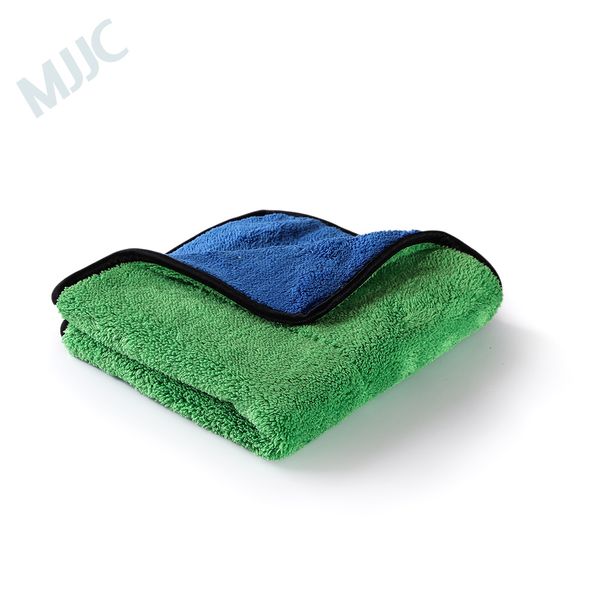 

mjjc 40*40 cm car cleaning towel blue green double sides plush car drying microfiber towel 40x40cm