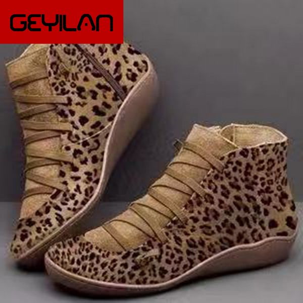 

women's pu leather ankle boots women autumn winter cross strappy vintage women punk boots flat ladies shoes woman botas mujer, Black