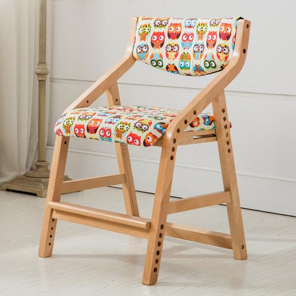 

children's learning chair adjustable lifting backrest seat posture correction solid wood table chair primary school students'hou
