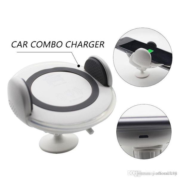 

qi wireless car charger fast charge magnetic car mount holder charging receiver pad for iphone x 8 samsung s9 s8 plus 1piece