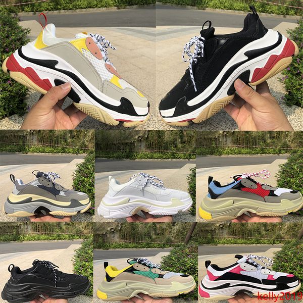 

paris luxury vintage dad shoes mens women triple s grey black tennis casual shoes fashion beige leather designer sneaker sports chaussures