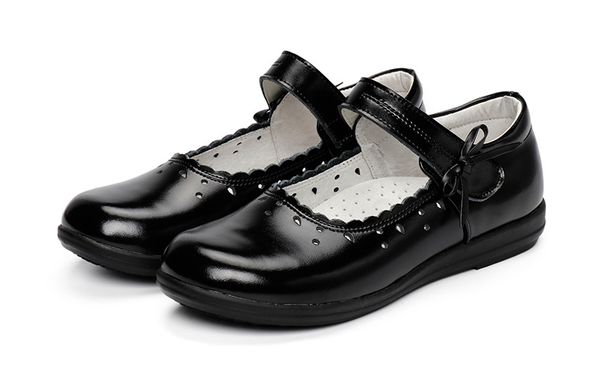 

new style school dress shoes children black genuine leather shoes girls princess party dance baby toddler kids, Black;grey