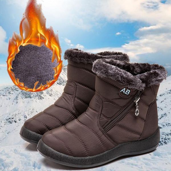 

women boots 2019 new waterproof snow boots for winter shoes women casual lightweight ankle botas mujer warm winter female, Black