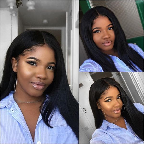 

1 bundles straight hair with closure 8- 30 inch natural color brazilian remy human hair weave with closure frontal, Black