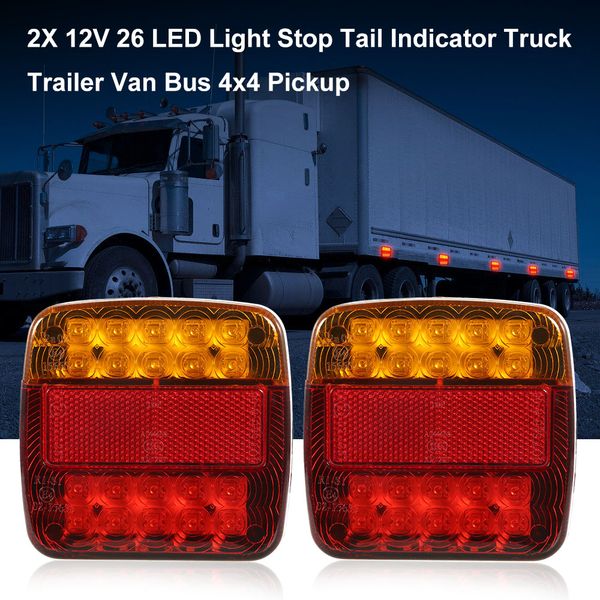 

2x 12v 26 led light stail indicator truck trailer van bus 4x4 pickup