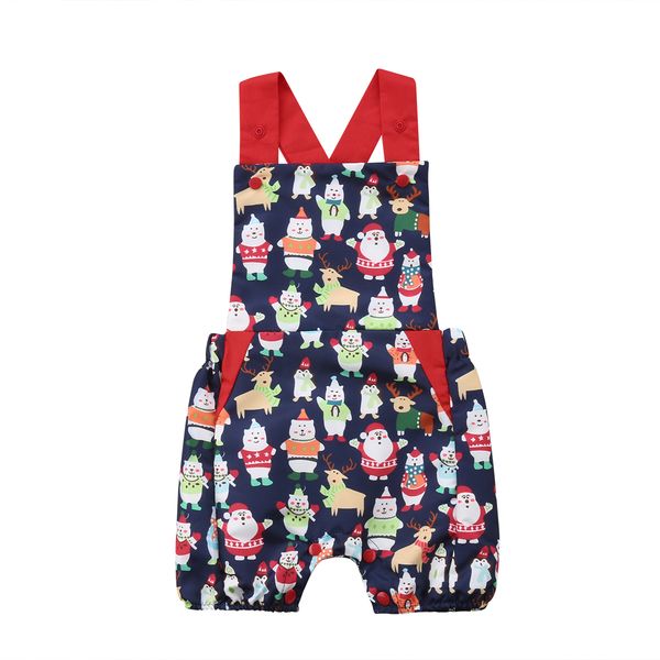 

Christmas Newborn Infant Baby Girl Xmas Bear Romper Sleeveless Jumpsuit Clothes Outfit