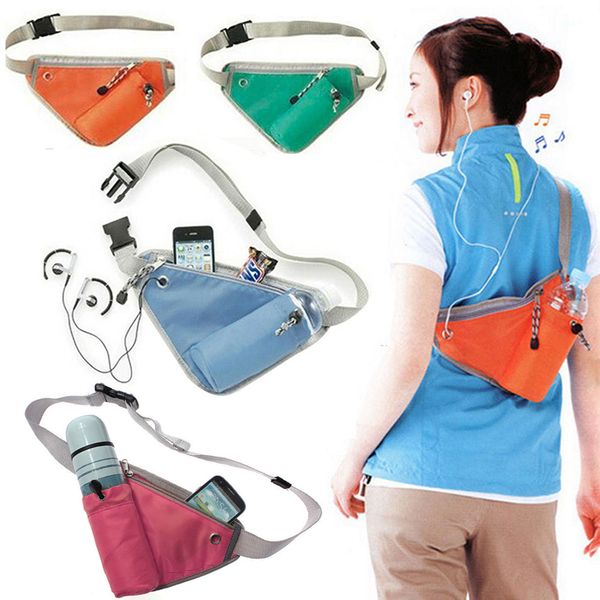 

multi-functional waist water bottle bag triangle sport outdoor waist packs hiking cycling running belt water bottle bag