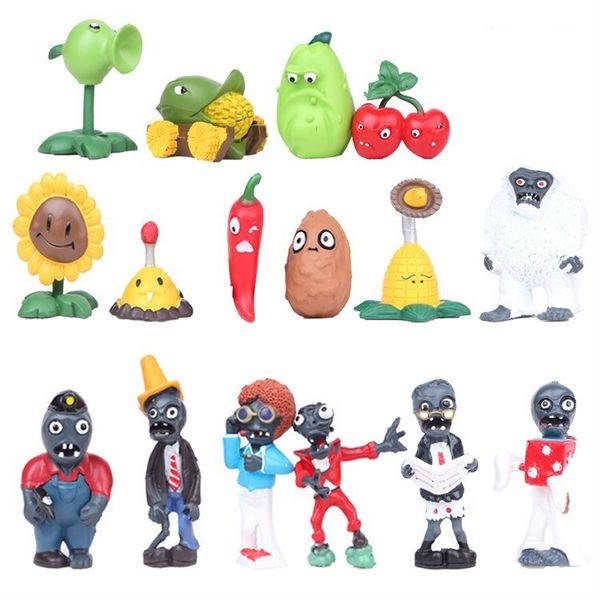 

game plants vs. zombies action figures toys cartoon decoration model for children christmas halloween gift 16 styles/set