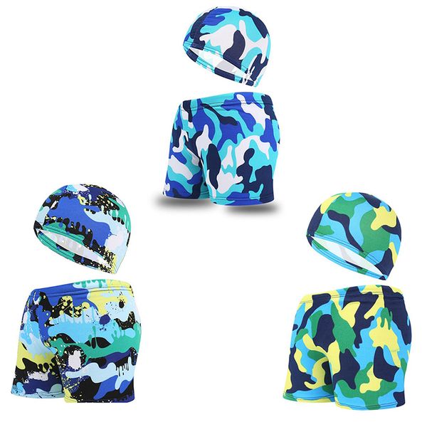 

boys swim trunks 2-10 years kids swimsuit boys swimming trunk set with cap children's swimwear